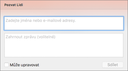 Sdílení pozávnky PPT pro MaC