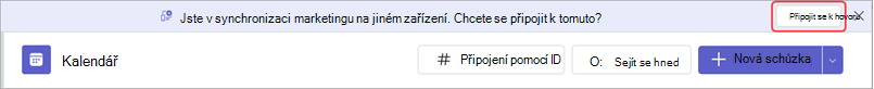 Bannerová zpráva s tlačítkem pro připojení ke schůzce