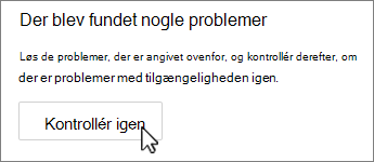 Knappen Outlook, kontrollér igen