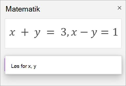 En systemligning, der er skrevet med et komma