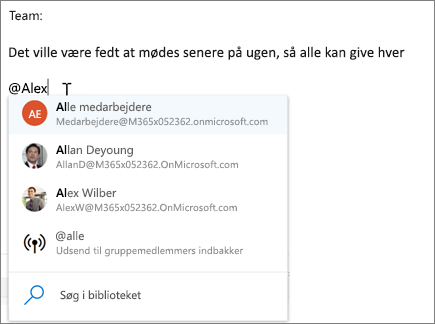 @omtaler i Outlook på internettet