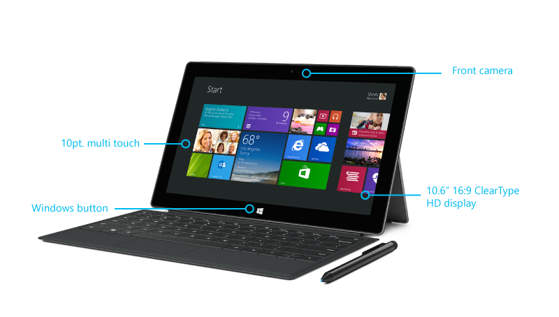 Surface Pro 2 funktioner foran