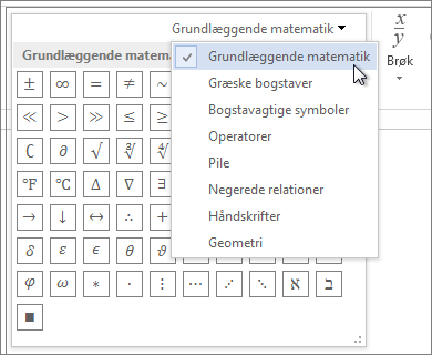 Grundlæggende matematiske symboler