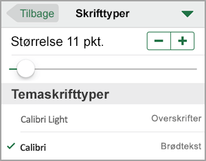 Skift skriftstørrelse