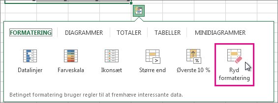 Indstillingen Ryd