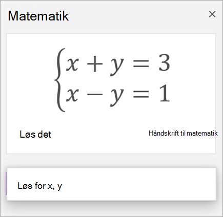 En systemligning, der er skrevet med parenteser