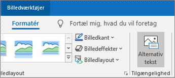 Knap til alternativ tekst på båndet i Outlook til Windows.