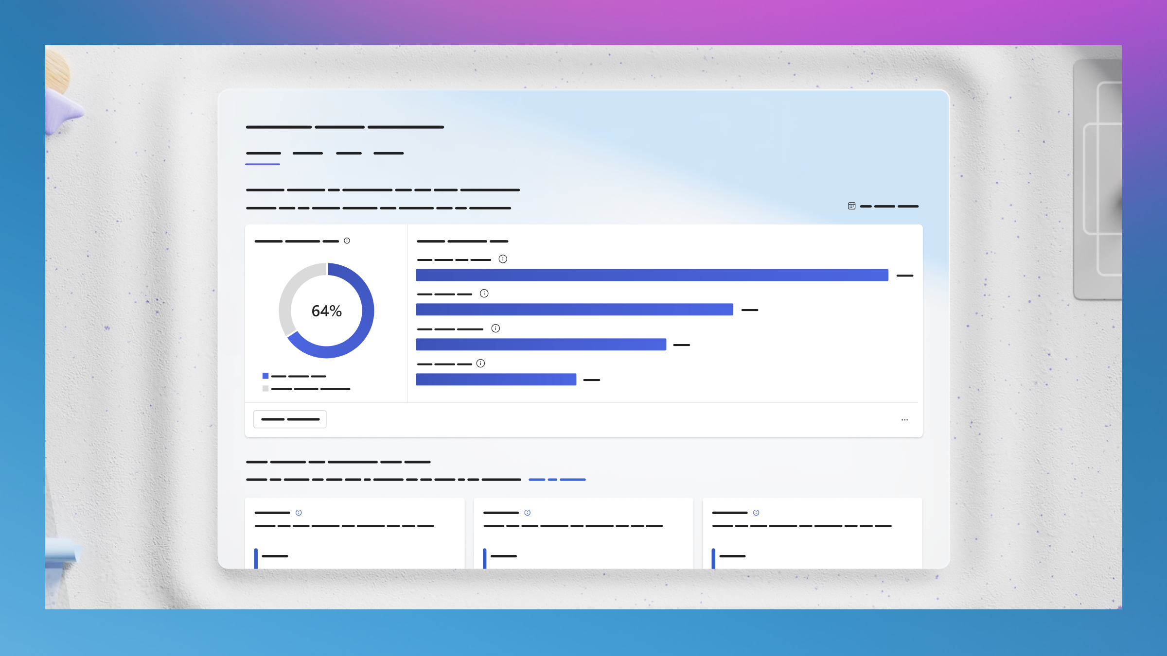 Skærmbillede viser brugergrænsefladen for Microsoft Copilot i Viva Dashboard.