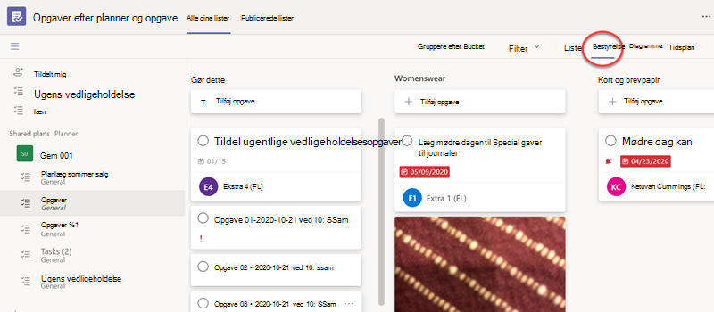 Tavlevisning af Opgaver i Teams