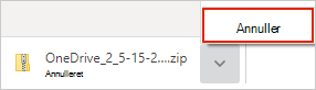 Dialogboksen Annuller download i OneDrive