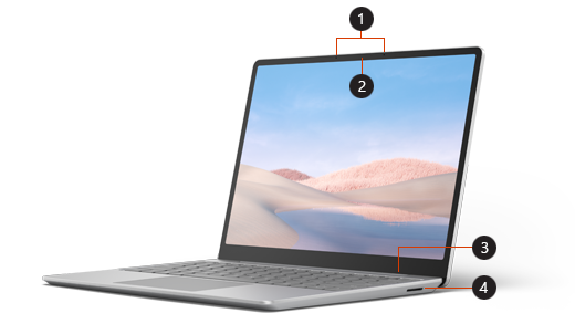 Billedforklaringer forrest i Surface Laptop Go