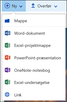 Opret en ny fil i et dokumentbibliotek i Office 365