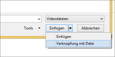 Abbildung des Dialogfelds 'Video einfügen' in PowerPoint