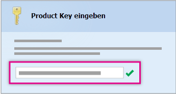 Eingeben Ihres Product Keys