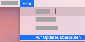 Hilfe > Nach Updates suchen