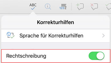 Aktivieren der Rechtschreibprüfung