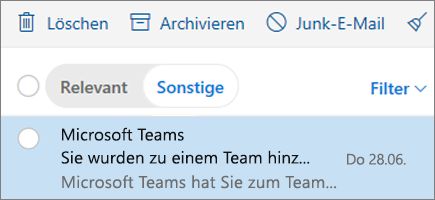 Archivieren von Nachrichten in Outlook im Web