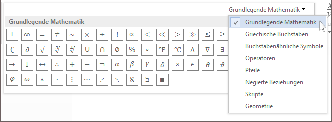 Grundlegende mathematische Symbole