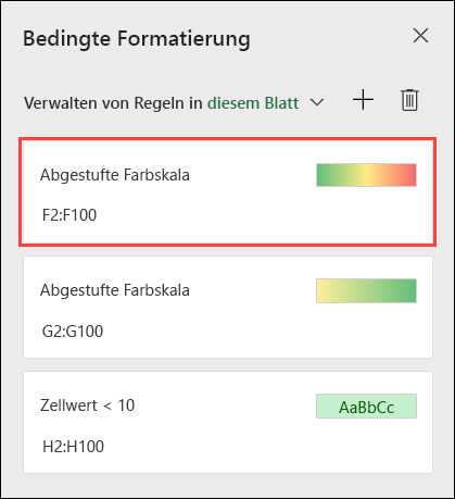 Formatierung mit drei Farbskalen