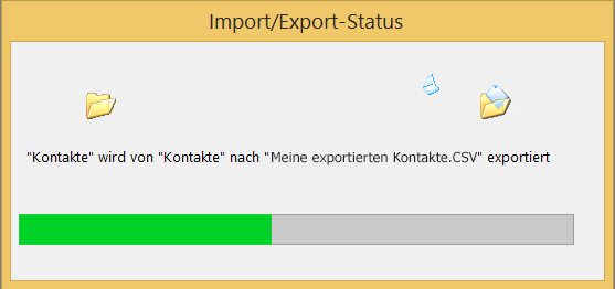 Abbildung des Felds zum Exportstatus