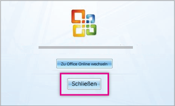 Klicken Sie nach der Installation von Office auf "Schließen".