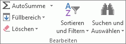 Gruppe „Bearbeiten“ auf der Registerkarte „Start“