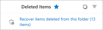 Wählen Sie Aus diesem Ordner gelöschte Elemente wiederherstellen aus, um den Ordner "Wiederherstellbare Elemente" anzuzeigen.