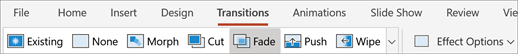 Transitions tab