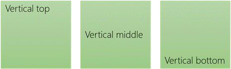 Three vertical text-alignment options: top, middle, and bottom
