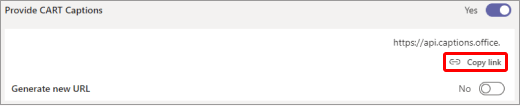 Copy cart captions link