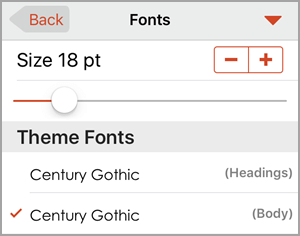 Choose a font size