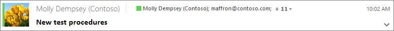 In the Sent folder, choose a message to view Bcc recipients, and if necessary, choose the expand arrow to show the complete message header.