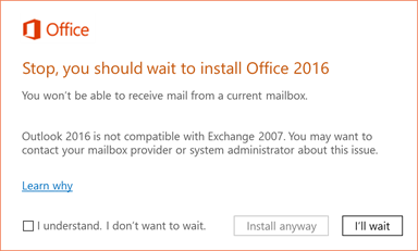 Error: Stop, you should wait to install Office 2016