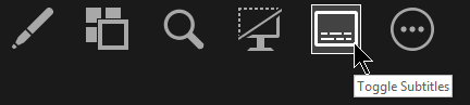 The Toggle Subtitles button in Presenter View