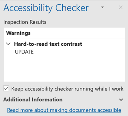 Accessibility checker in Outlook