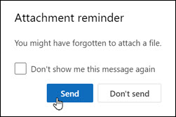 new Outlook Attachment reminder window