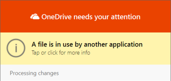 OneDrive "file in use" dialog