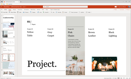 Insert a video from PowerPoint Web screenshot three