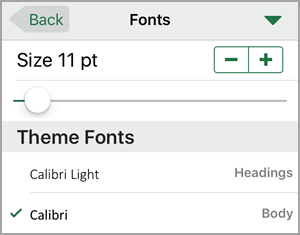 Change font size