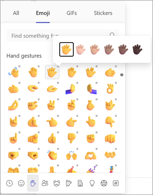 Screenshot showing how to change your emoji skin tone