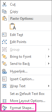 Format Shape on the shortcut menu