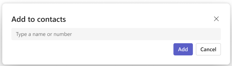 Screenshot of the add to contacts button in Teams People App
