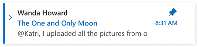 Pinned emails in the new Outlook for Windows