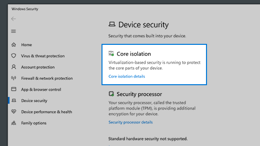 Check the core isolation details