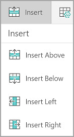 Insert rows or columns