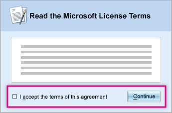 Read and accept the licensing terms