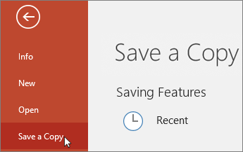 File > Save a Copy