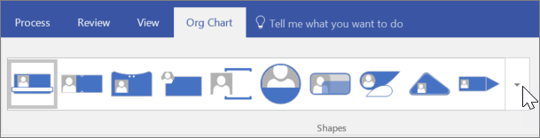 Screenshot of Org Chart toolbar