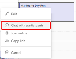 Chat with participants is the send option