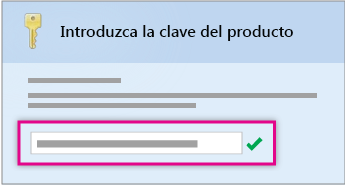 Escribir la clave de producto